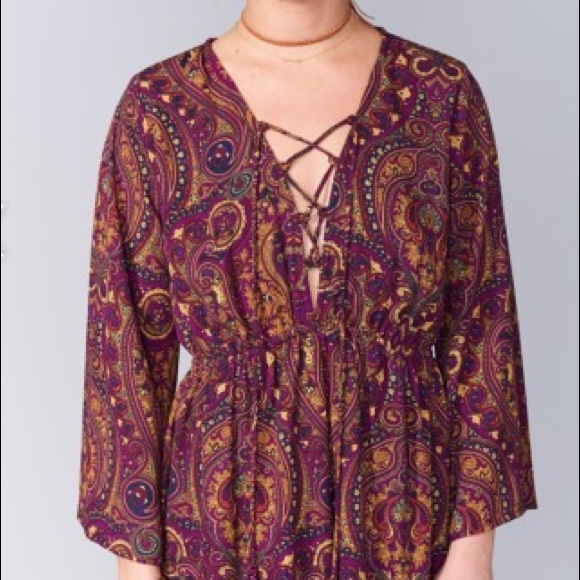 Show Me Your Mumu Tillie Lace Up Romper Sz Medium - Picture 3 of 6